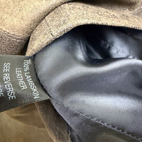 Remy Lambskin Leather Jacket Womens Large Brown Full Zip Snap Handcrafted USA - Picture 15 of 15